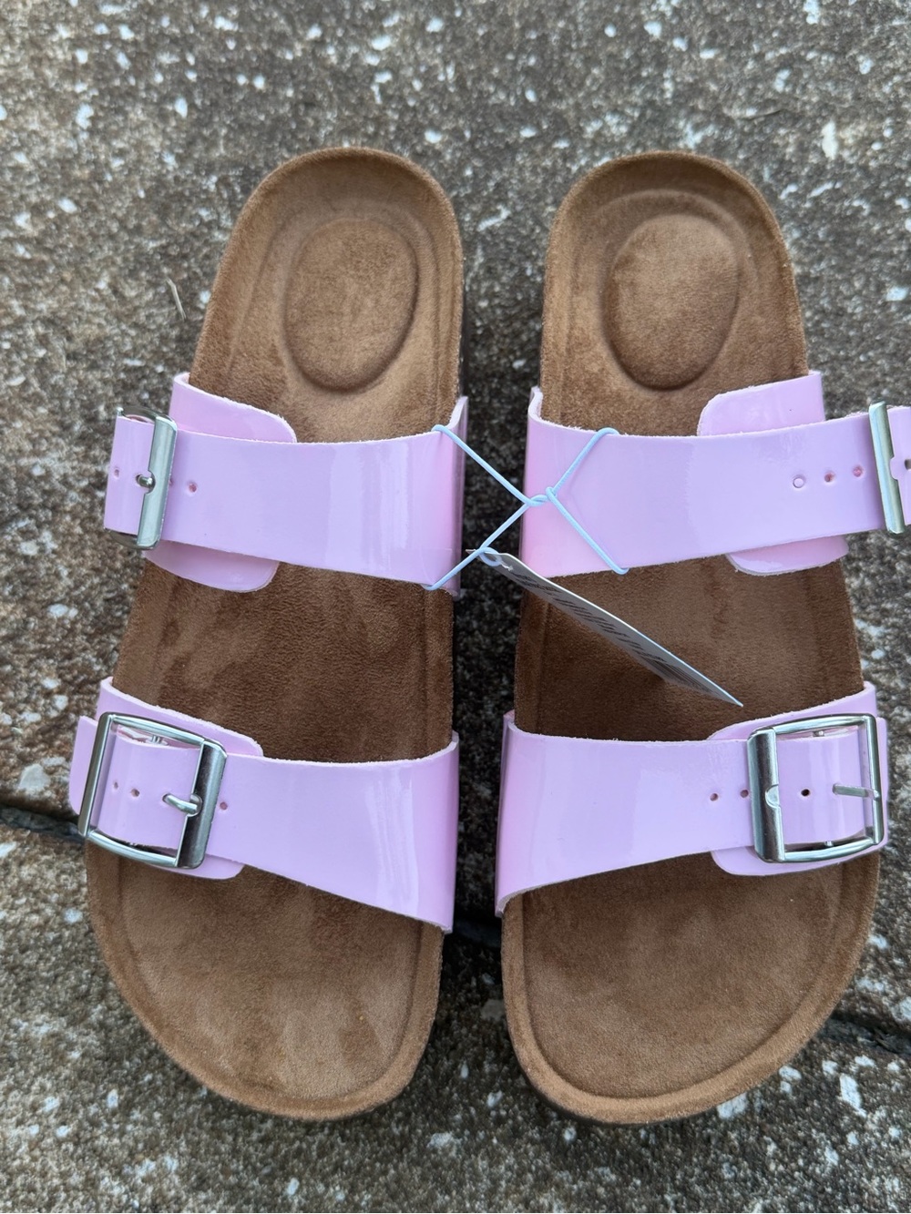 Joyward Women’s Pink Double Buckle BIRKI style Sandals. Size Medium 7/8 NWT